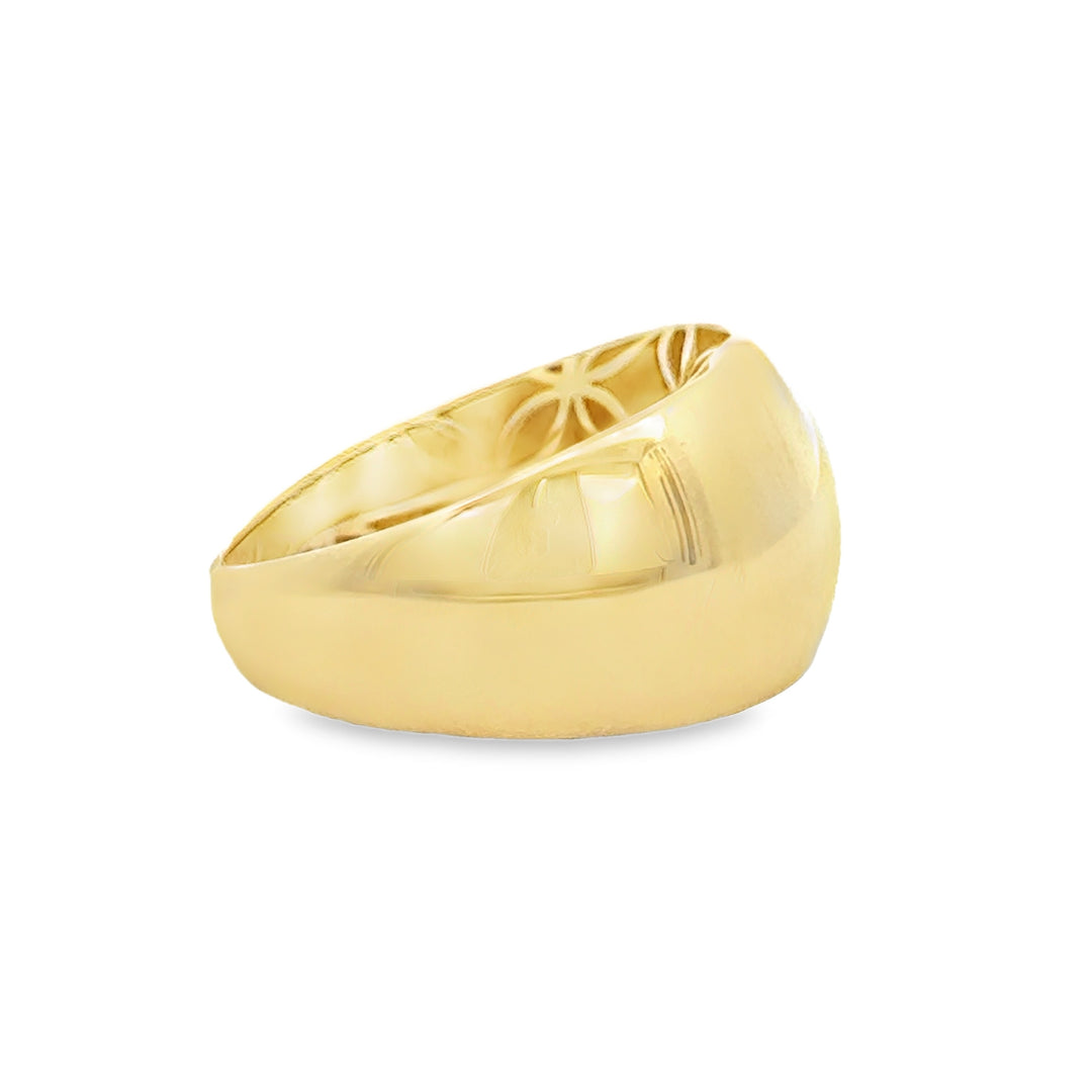 14K Yellow Gold 12.5MM Wide Polished Dome Ring