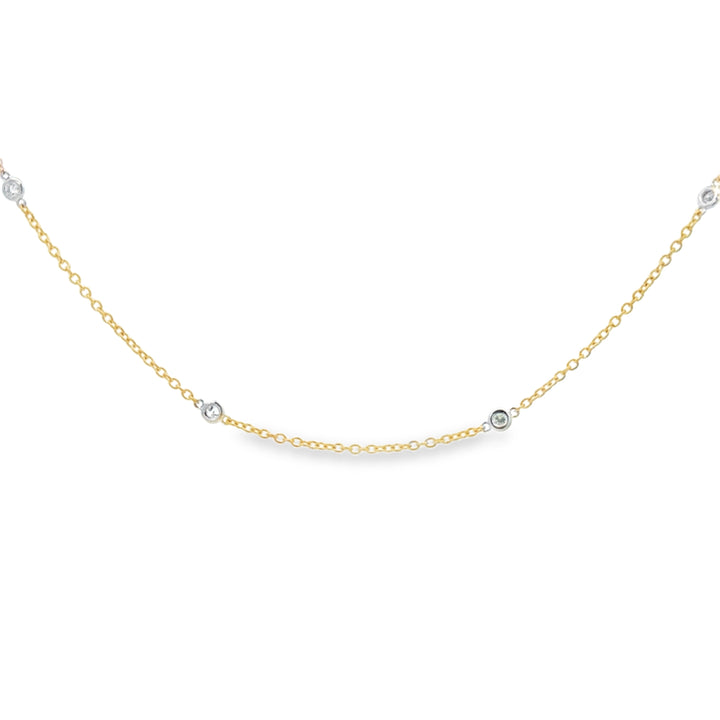 0.30 CTW Diamond by the Inch 14K Two-Tone Gold Station Necklace