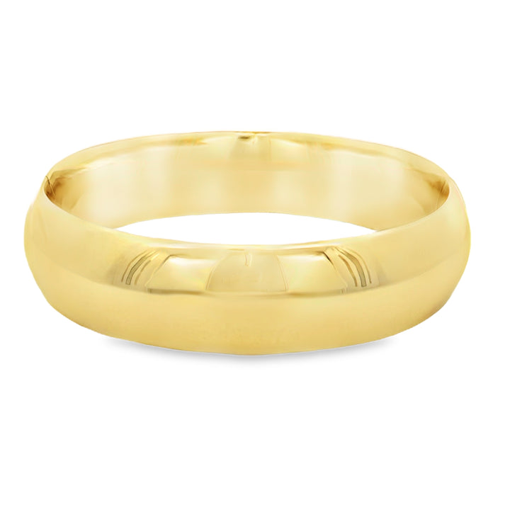 18K Yellow Gold 15.5MM Wide Polished Hinged Bangle Bracelet