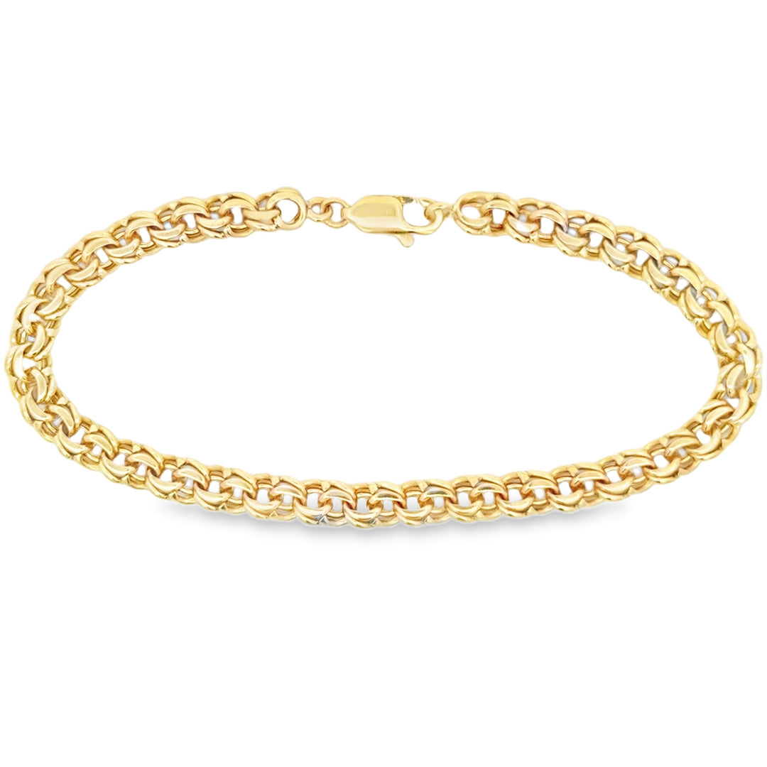 14K Yellow Gold 5MM Wide Chain Bracelet – 7.75 Inches