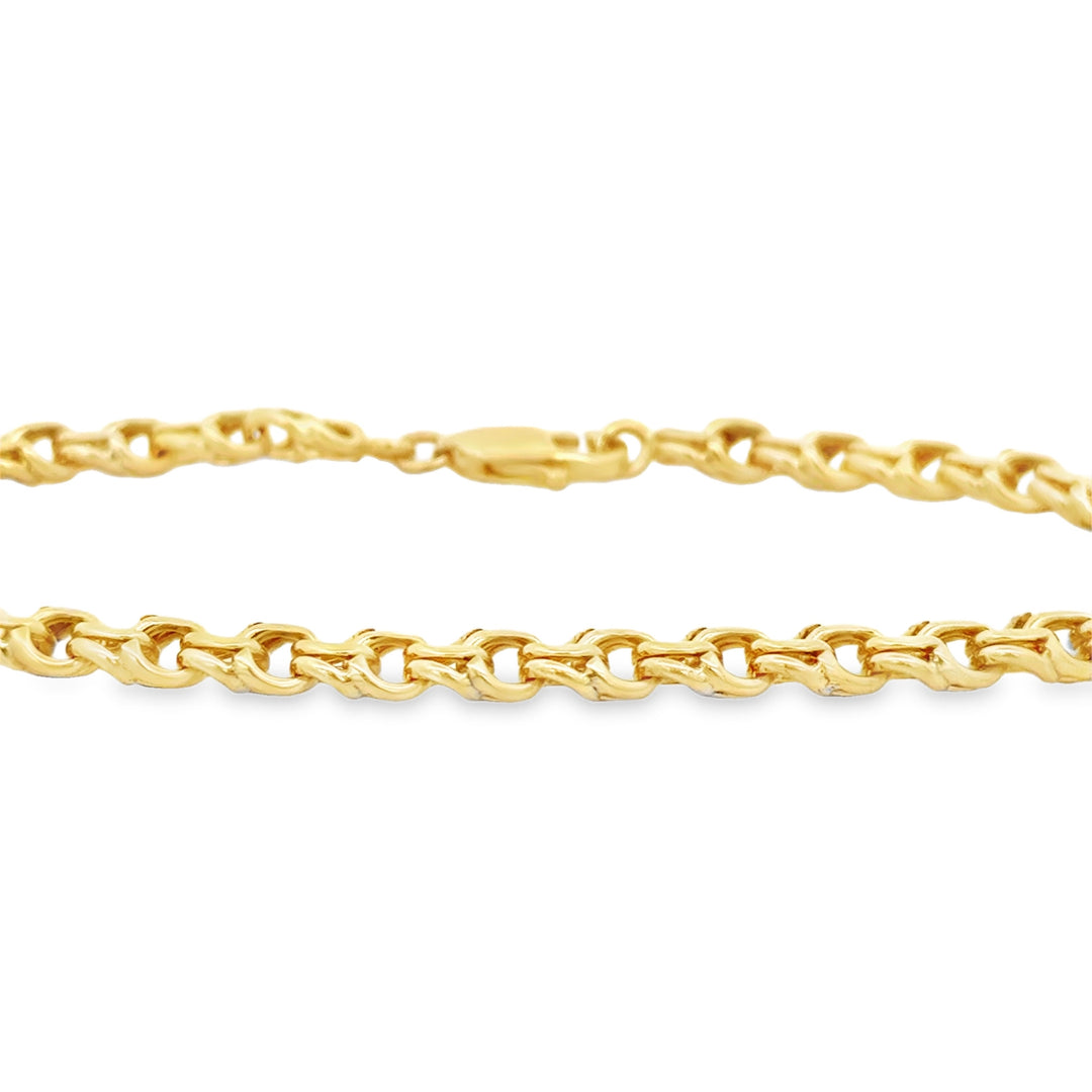 14K Yellow Gold 5MM Wide Chain Bracelet – 7.75 Inches