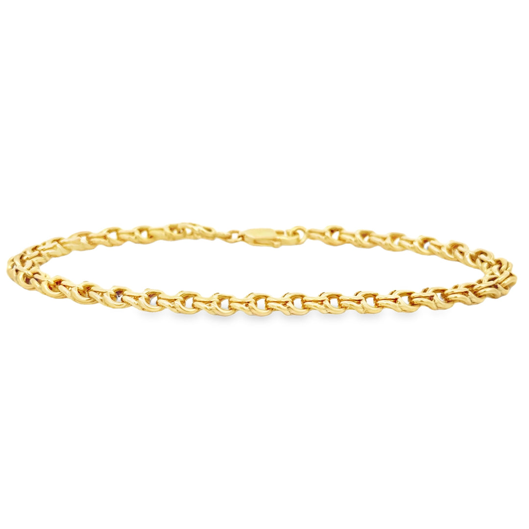 14K Yellow Gold 5MM Wide Chain Bracelet – 7.75 Inches