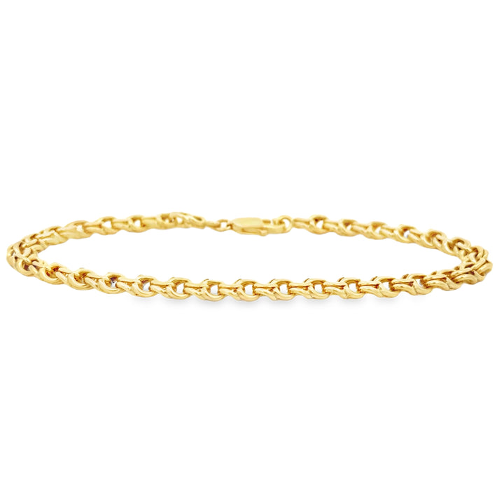 14K Yellow Gold 5MM Wide Chain Bracelet – 7.75 Inches