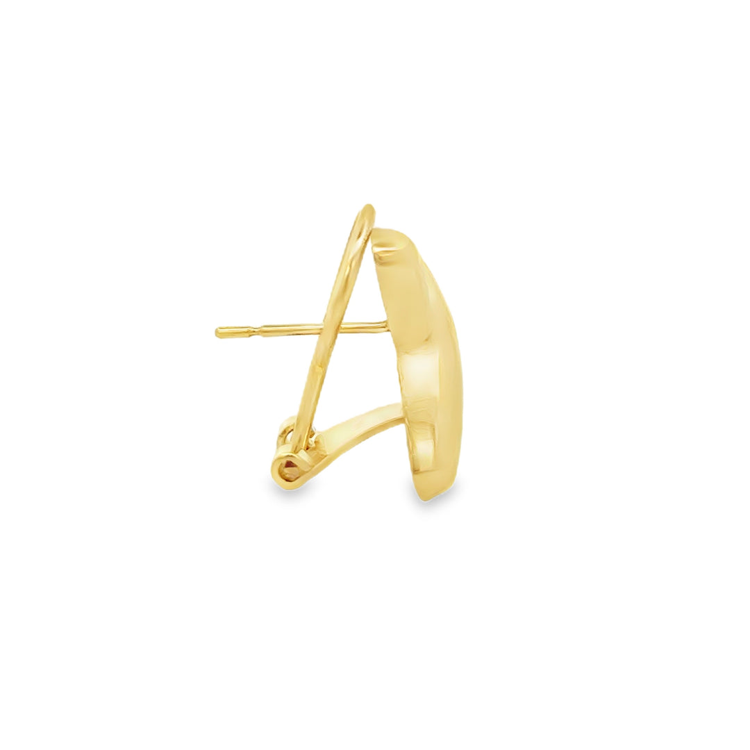 14K Yellow Gold Polished X Design Leverback Earrings – 16MM