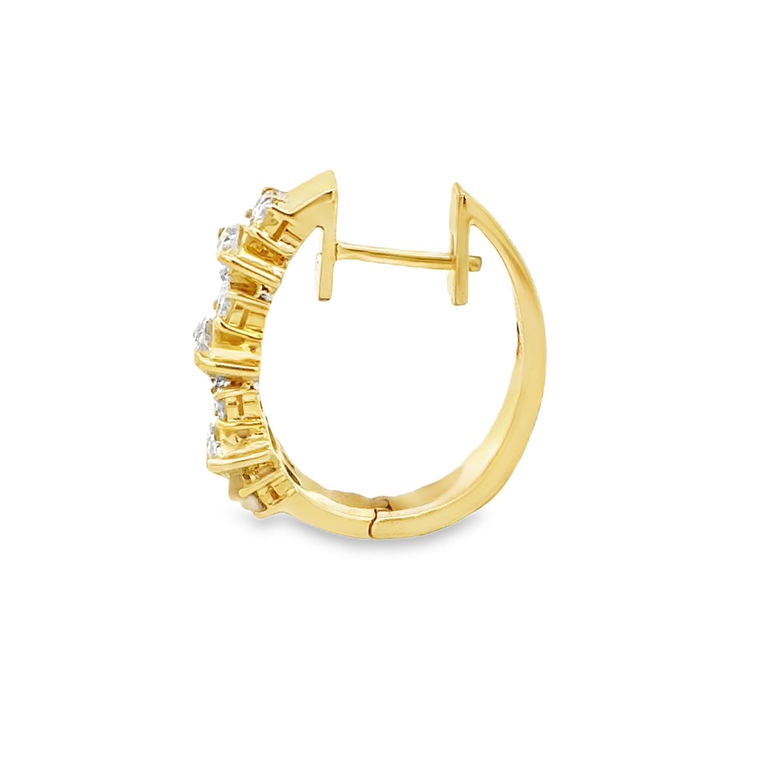 1.75 CTW Marquise and Round Diamond Hoop Earrings in 14K Yellow Gold – 19.5MM