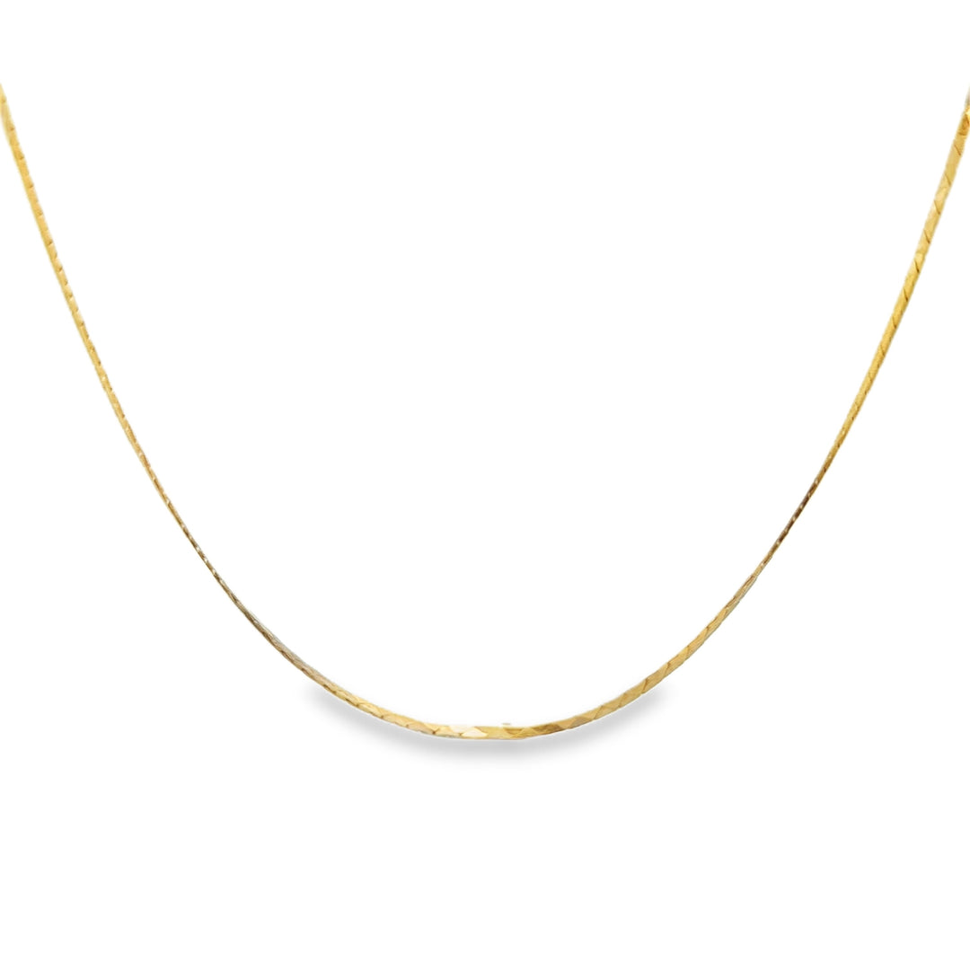 14K Yellow Gold Italian Flat Chain Necklace – 20 Inches