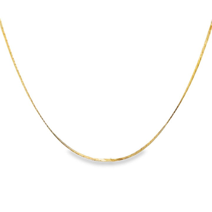 14K Yellow Gold Italian Flat Chain Necklace – 20 Inches