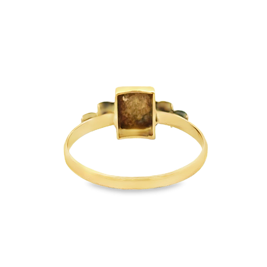 Vintage 14K Yellow and Rose Gold Engravable Geometric Ring