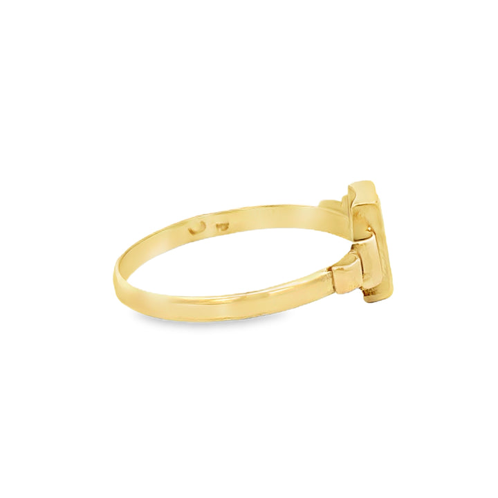 Vintage 14K Yellow and Rose Gold Engravable Geometric Ring