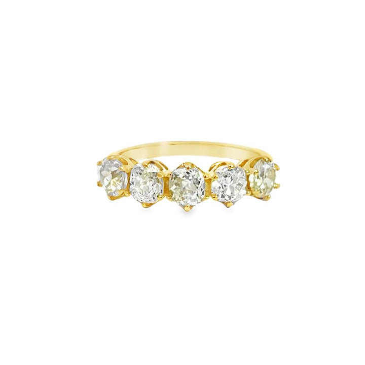2.06 CTW Old Mine Cut Diamond 18K Yellow Gold Band