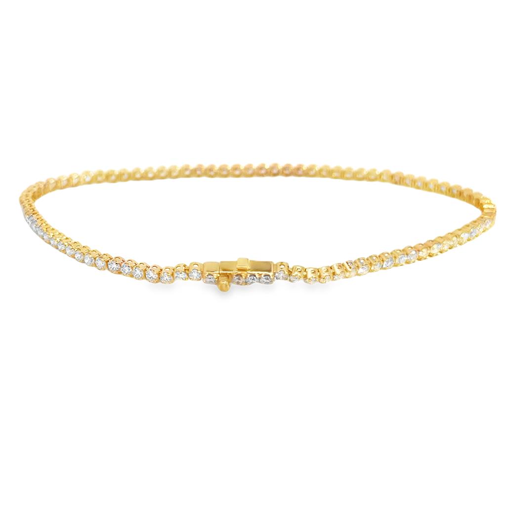 1.91 CTW Diamond Micro Tennis Bracelet in 18K Yellow Gold – 2mm