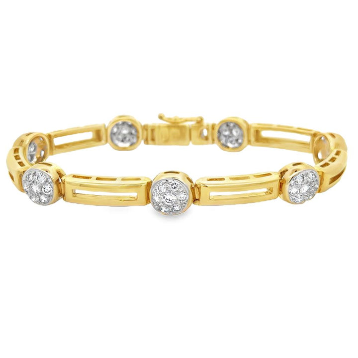 Sal Praschnik 2.17 CTW Diamond 18K Yellow Gold Designer Bracelet