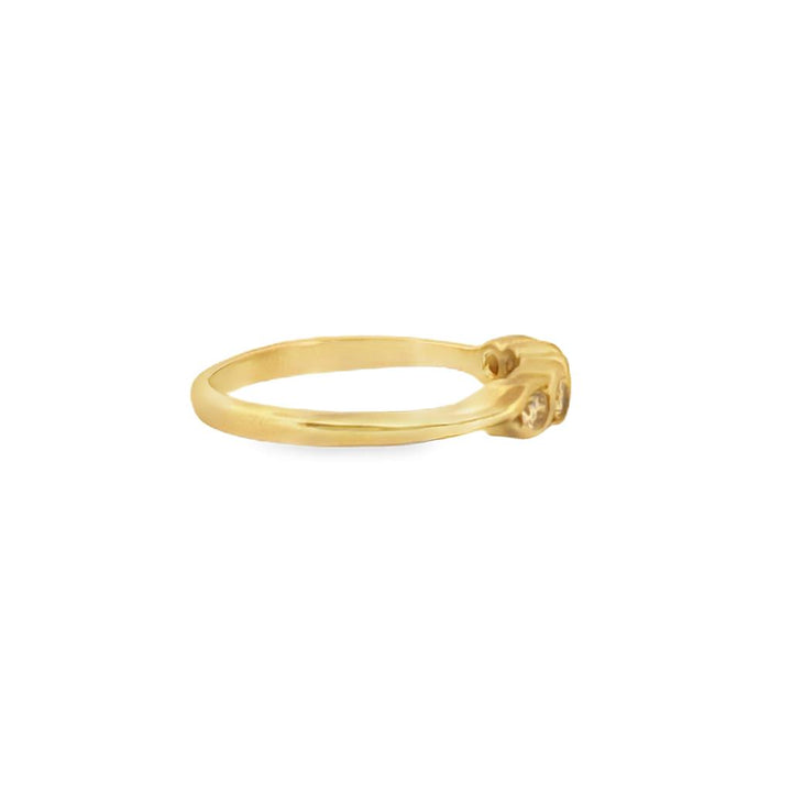 0.30 CTW Diamond 14K Yellow Gold Band Ring – 3mm Wide