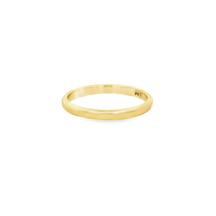 14K Yellow Gold 2mm Plain Wedding Band