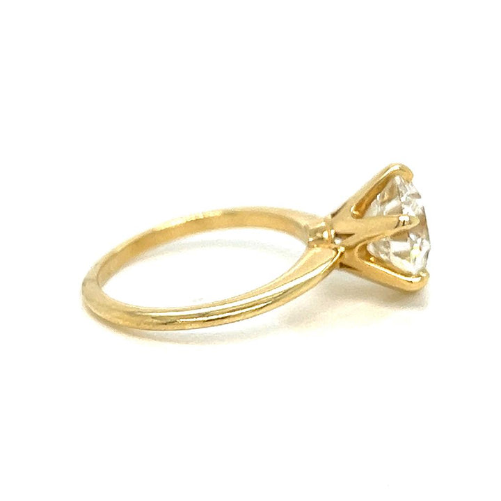 2.71 CT Round Brilliant Diamond 18K Yellow Gold Estate Engagement Ring