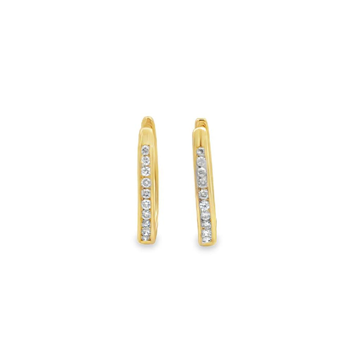 Pre-Owned Diamond Hoop Earrings 14K Yellow Gold – 19.5mm