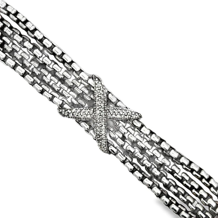 Pre-Owned David Yurman Diamond Sterling Silver Multi-Chain Bracelet – 7.5"