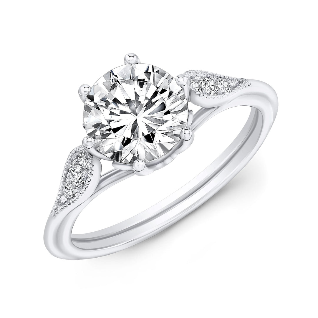 Vintage Inspired Engagement Semi-Mount Ring in 18K Gold