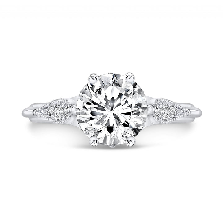 Vintage Inspired Engagement Semi-Mount Ring in 18K Gold