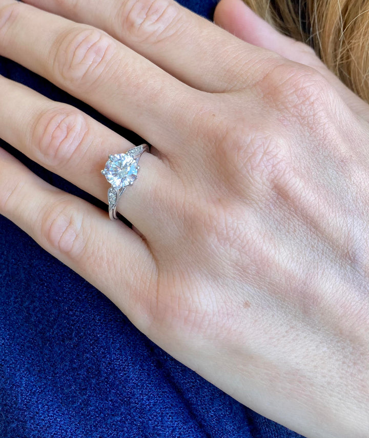 Vintage Inspired Engagement Semi-Mount Ring in 18K Gold