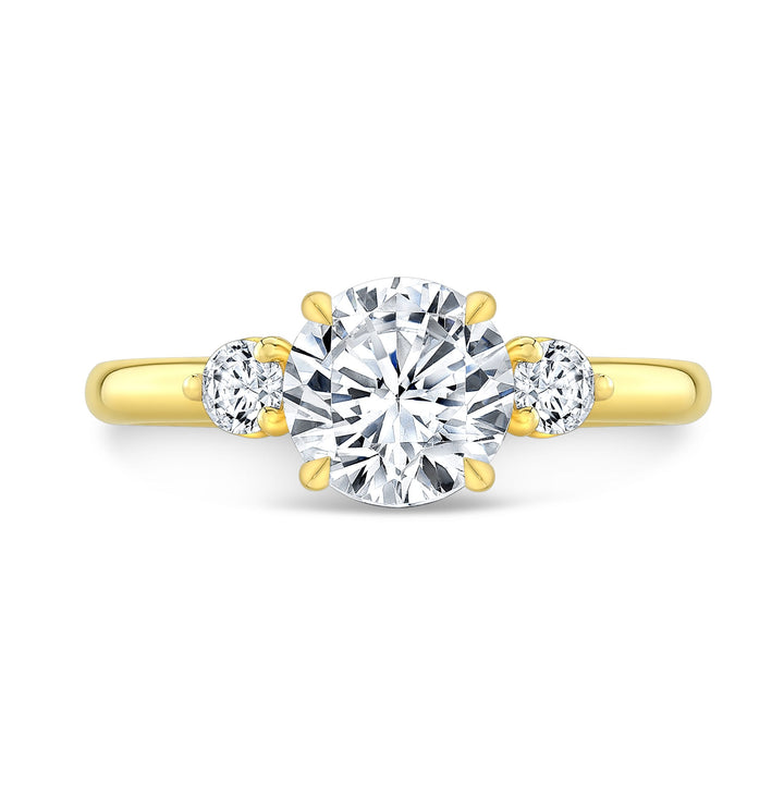 Three Stone Engagement Engagement Ring Mounting in 18K Gold