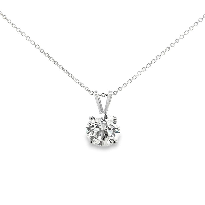 3.02 CT Round Diamond Solitaire Pendant, GIA J VS1