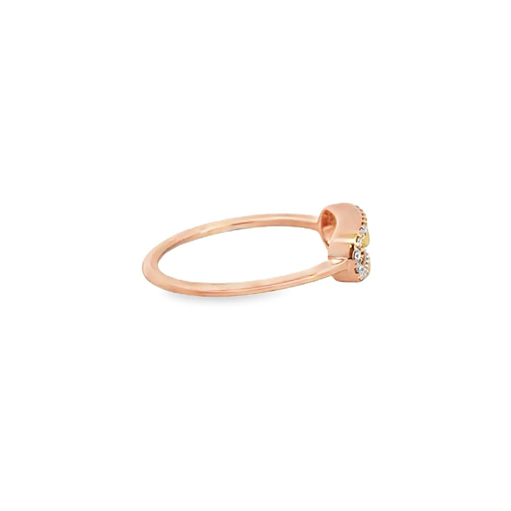 0.12 CTW Diamond 18K Rose Gold Moving Diamond Ring – Size 3