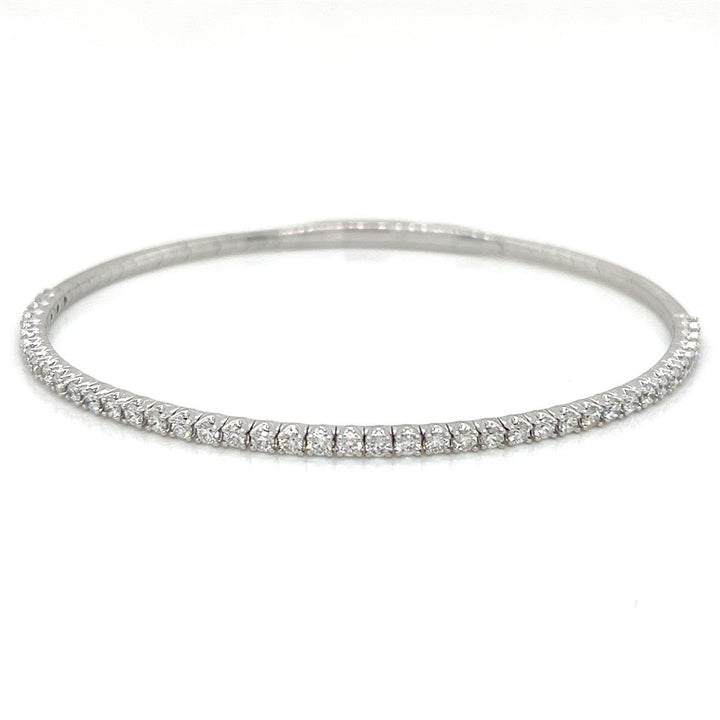 1.04 CTW Diamond Pave Bangle in 14K White Gold Bracelet