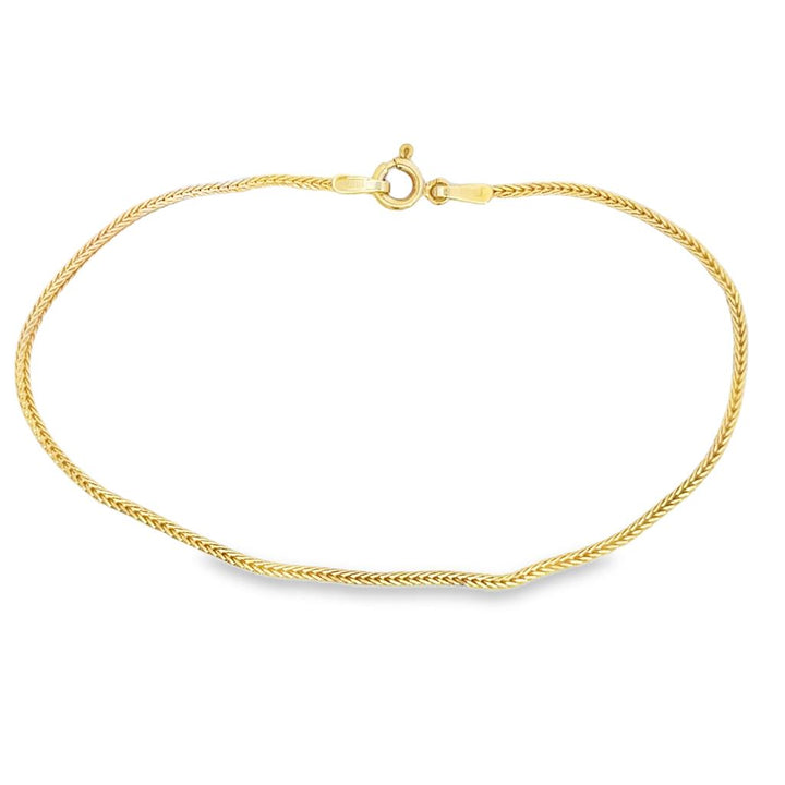 14K Yellow Gold Box Weave Chain Bracelet