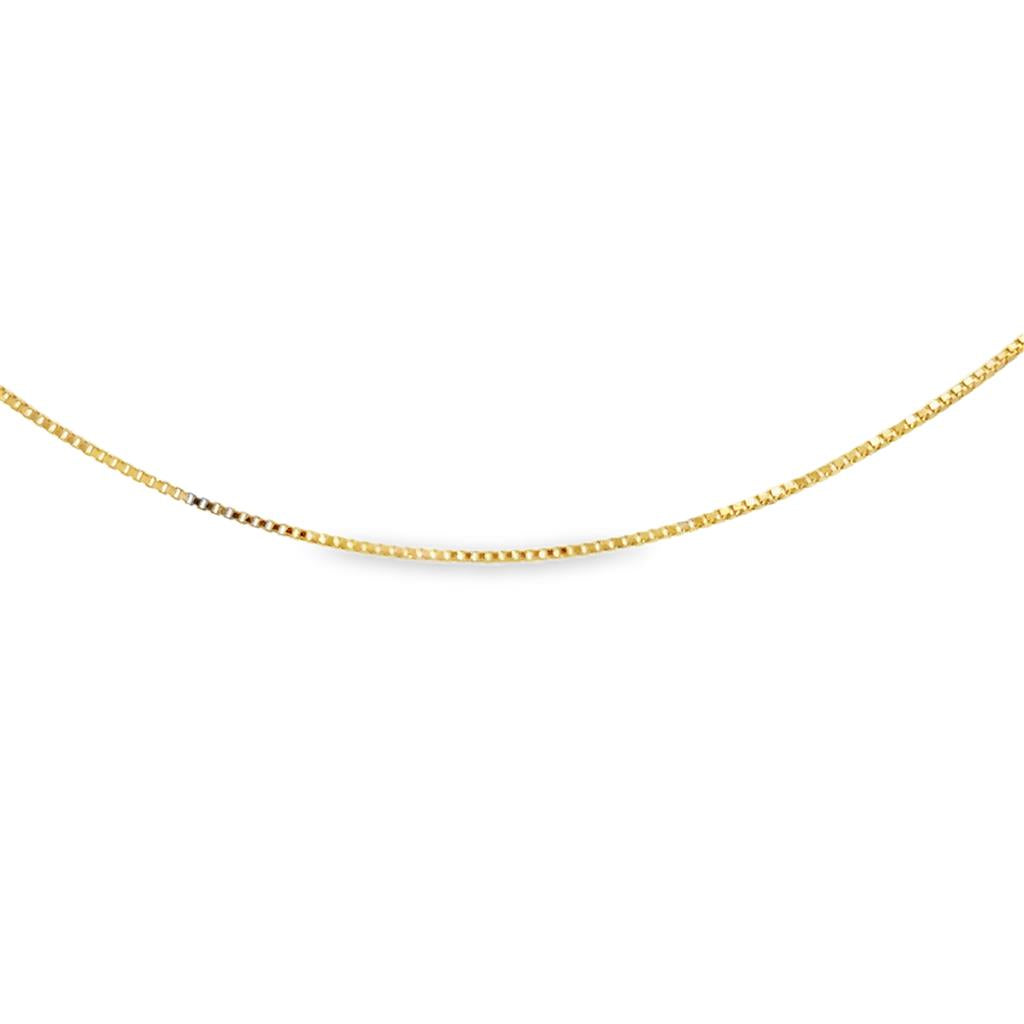 0.5MM 18K Yellow Gold Box Chain Necklace – 20"