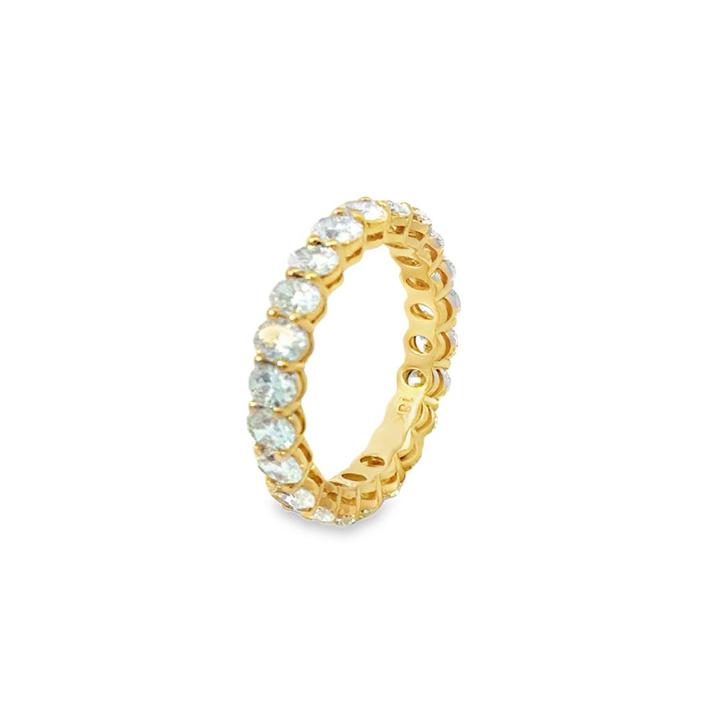 3.02 CTW Diamond 18K Yellow Gold Oval Eternity Band