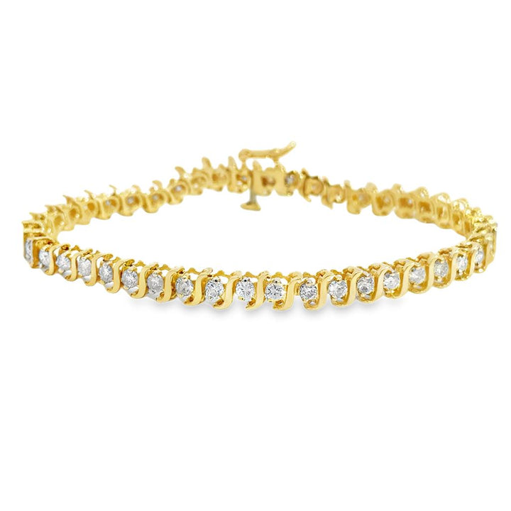 2.50 CTW Diamond 14K Yellow Gold Tennis Bracelet