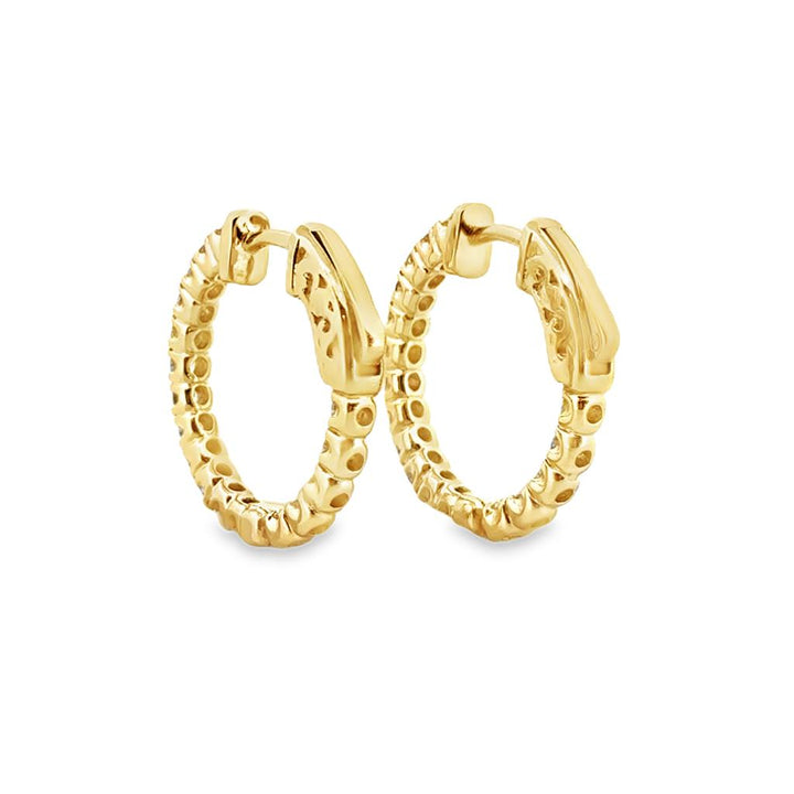 1.00 CTW Diamond Inside-Out Hoop Earrings 14K Yellow Gold – 20mm