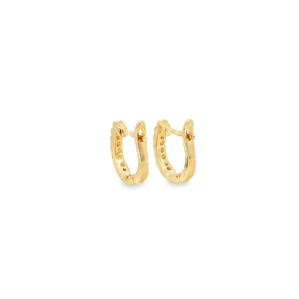 0.13 CTW Diamond 14K Yellow Gold Mini Hoop Earrings
