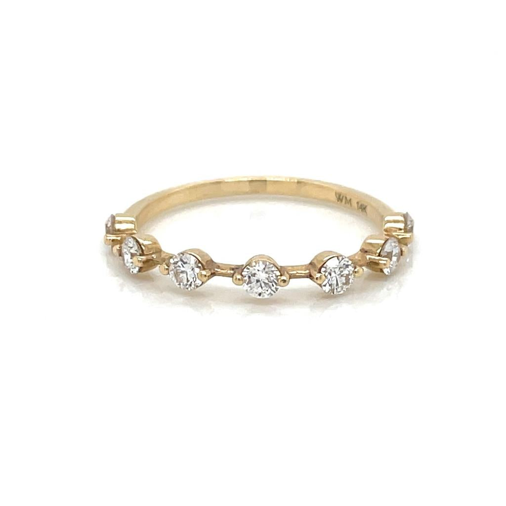 0.50 CTW Round Diamonds 14K Yellow Gold Wedding Band