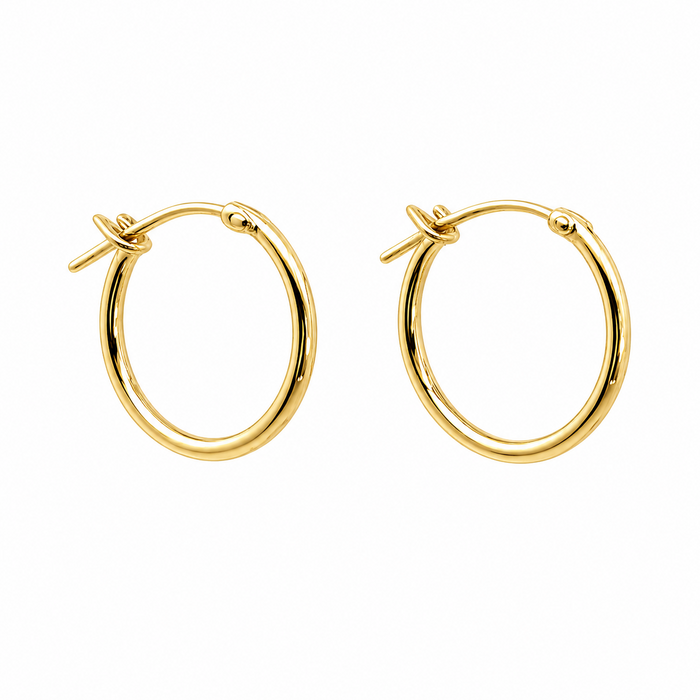 14K Yellow Gold Classic Hoop Earrings