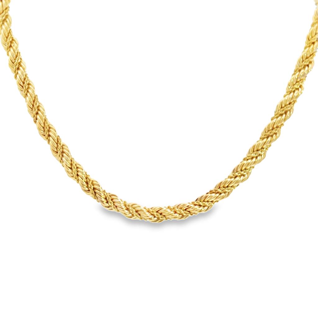 Pre-Owned Tiffany & Co. 14K Yellow Gold Rope Chain Necklace - 7.5mm Wide