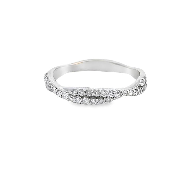0.25 CTW Diamond Twisted Band, 14K White Gold