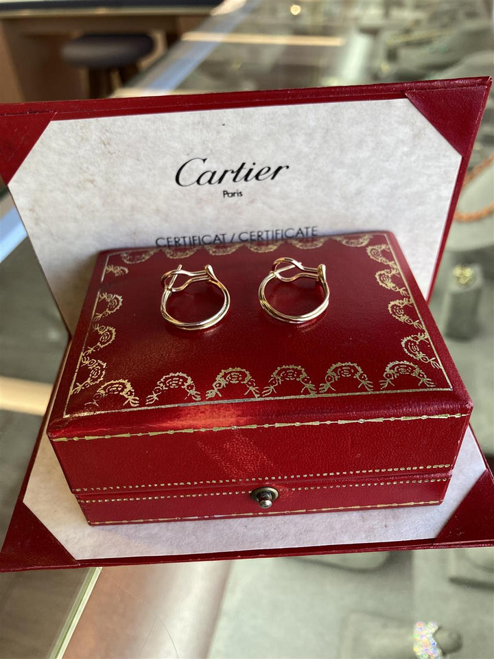 Cartier 18K Tri-Gold Hoop Earrings