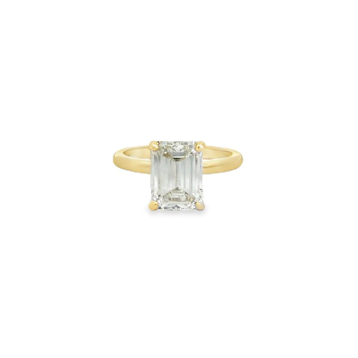 3.55 Carat Emerald Cut Diamond Solitaire Engagement Ring