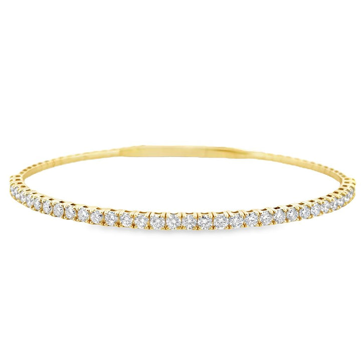 2.00 CTW Diamond Flexible Bangle Bracelet, 14K Yellow Gold