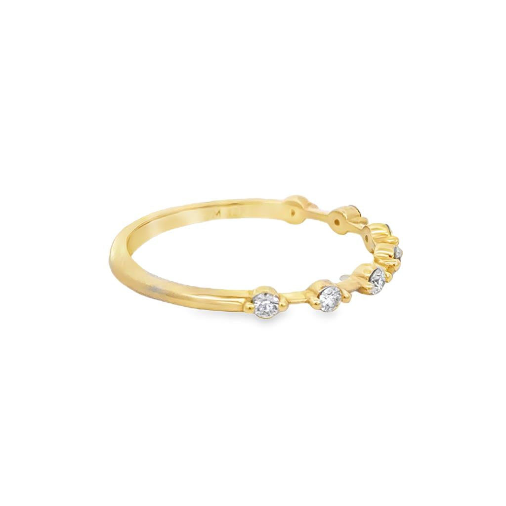 0.17 CTW Diamond 14K Yellow Gold Spaced Band – 2mm