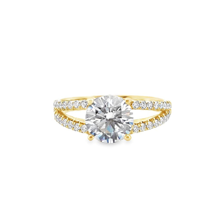 Split Shank Pavé Engagement Semi-Mount Ring in 18K White Gold