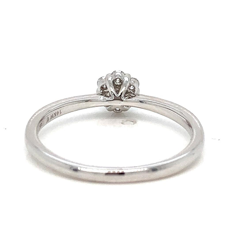 0.22 CTW Round Diamond 14K White Gold Floral Design Ring