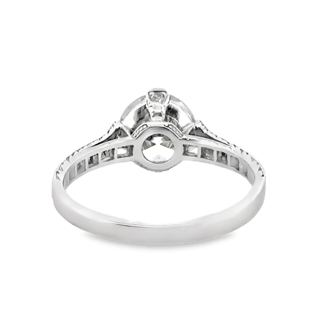 1.77 CT Old European Cut Diamond Art Deco Platinum Ring