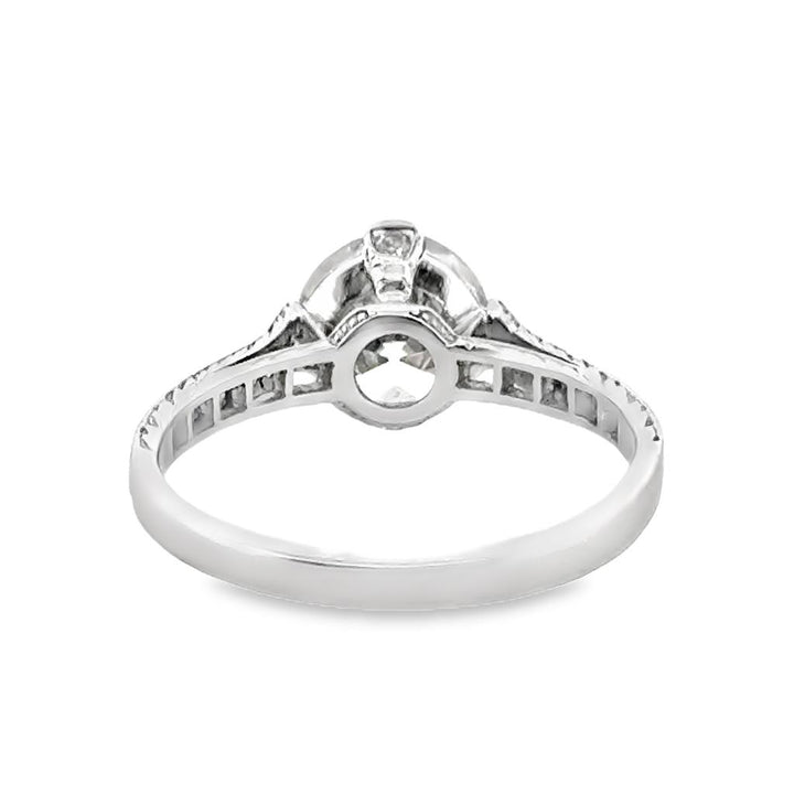 1.77 CT Old European Cut Diamond Art Deco Platinum Ring