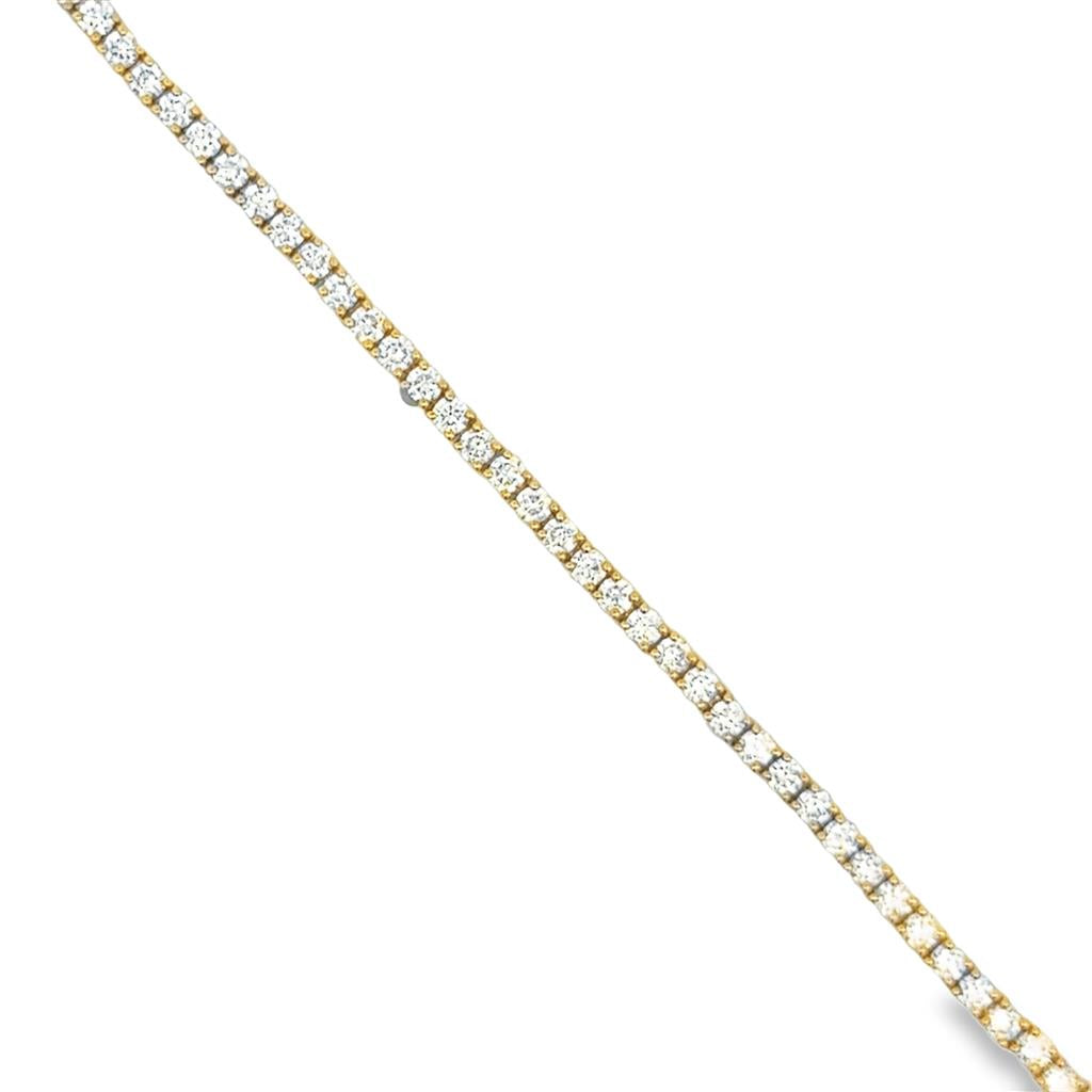 2.31 CTW Diamond 14K Yellow Gold Tennis Bracelet