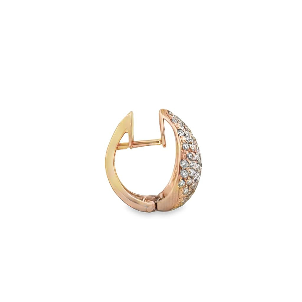2.00 CTW Diamond Dome Earrings in 14K Rose Gold