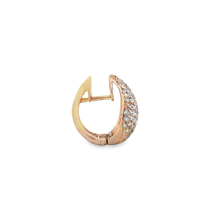 2.00 CTW Diamond Dome Earrings in 14K Rose Gold