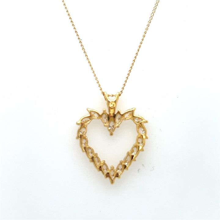 0.54 CTW Marquise Diamond 14K Yellow Gold Pendant Necklace